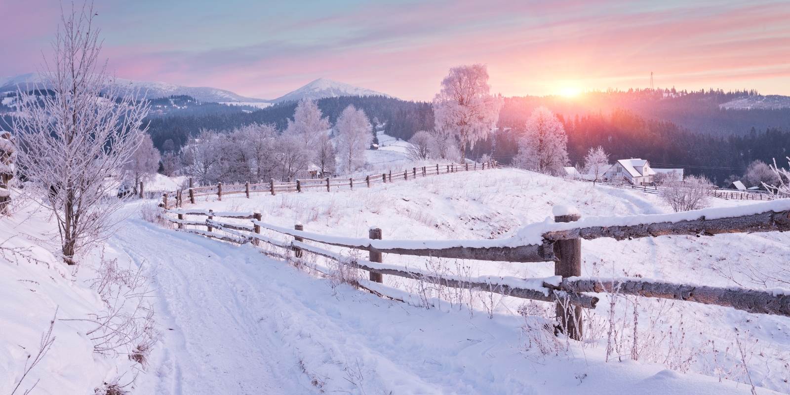 Winterlandschaft mit Schnee